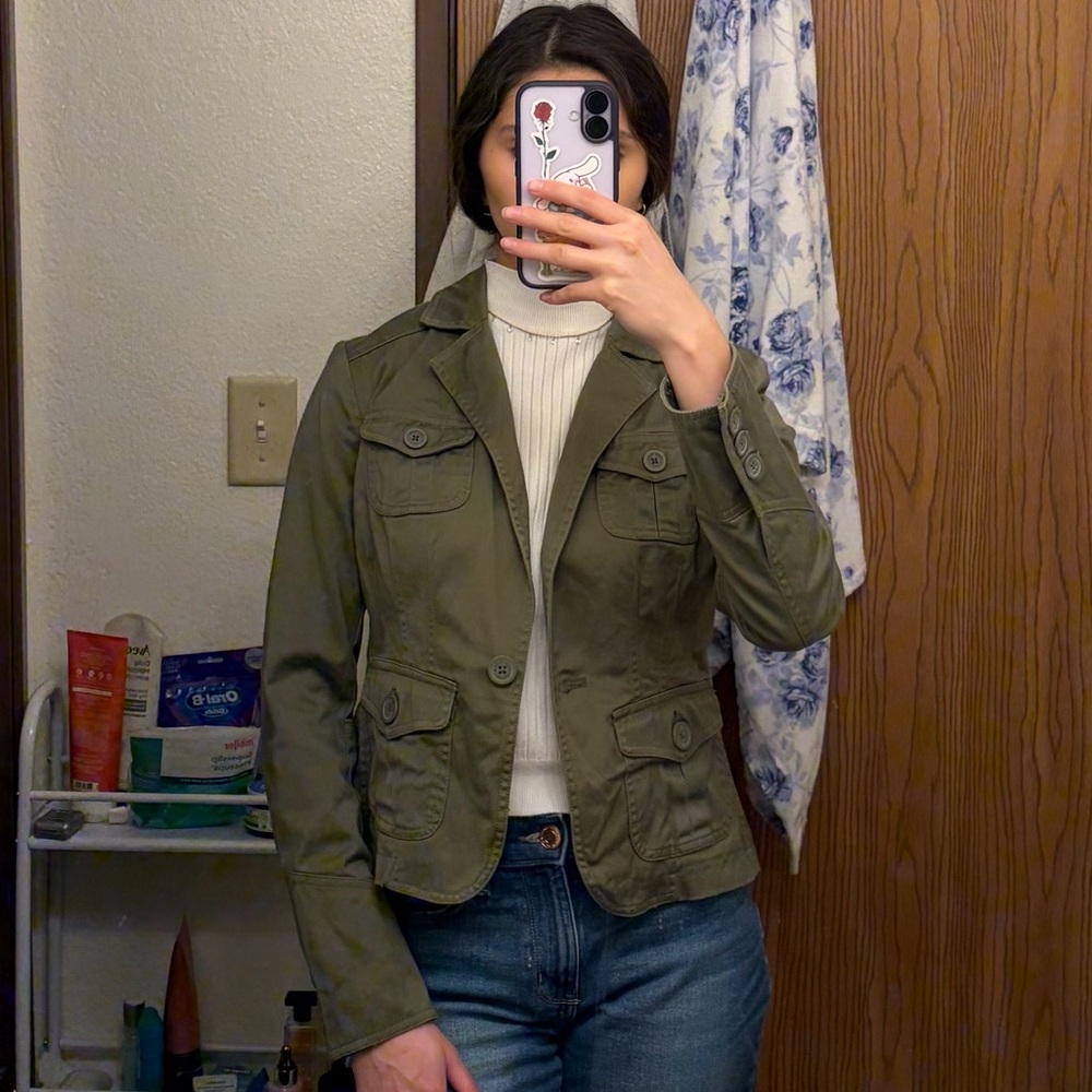 New York & Company Khaki Utility Jacket